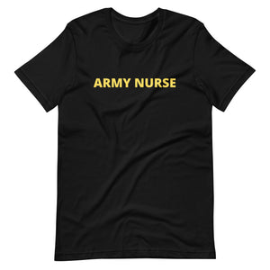 Army Nurse T-shirt (yellow script)