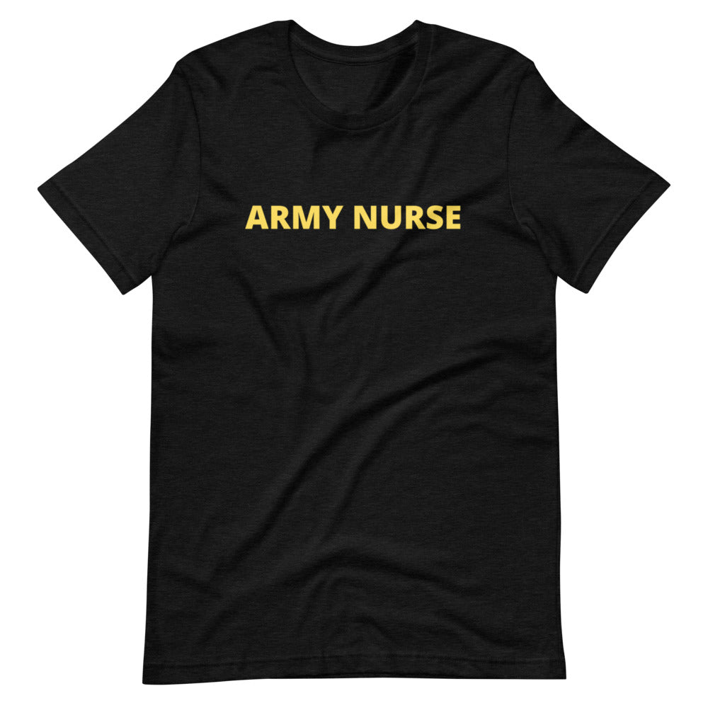 Army Nurse T-shirt (yellow script)