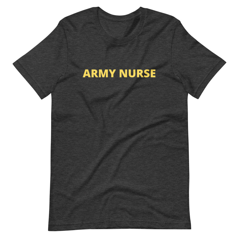 Army Nurse T-shirt (yellow script)