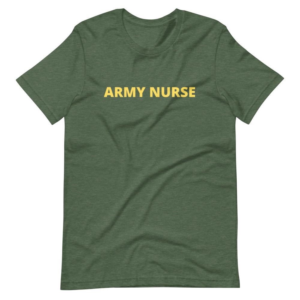 Army Nurse T-shirt (yellow script)